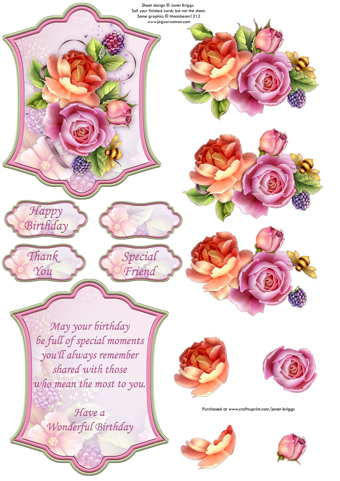 3D Decoupage Printable 3D Sheets pertaining to Free Printable 3D Decoupage Sheets