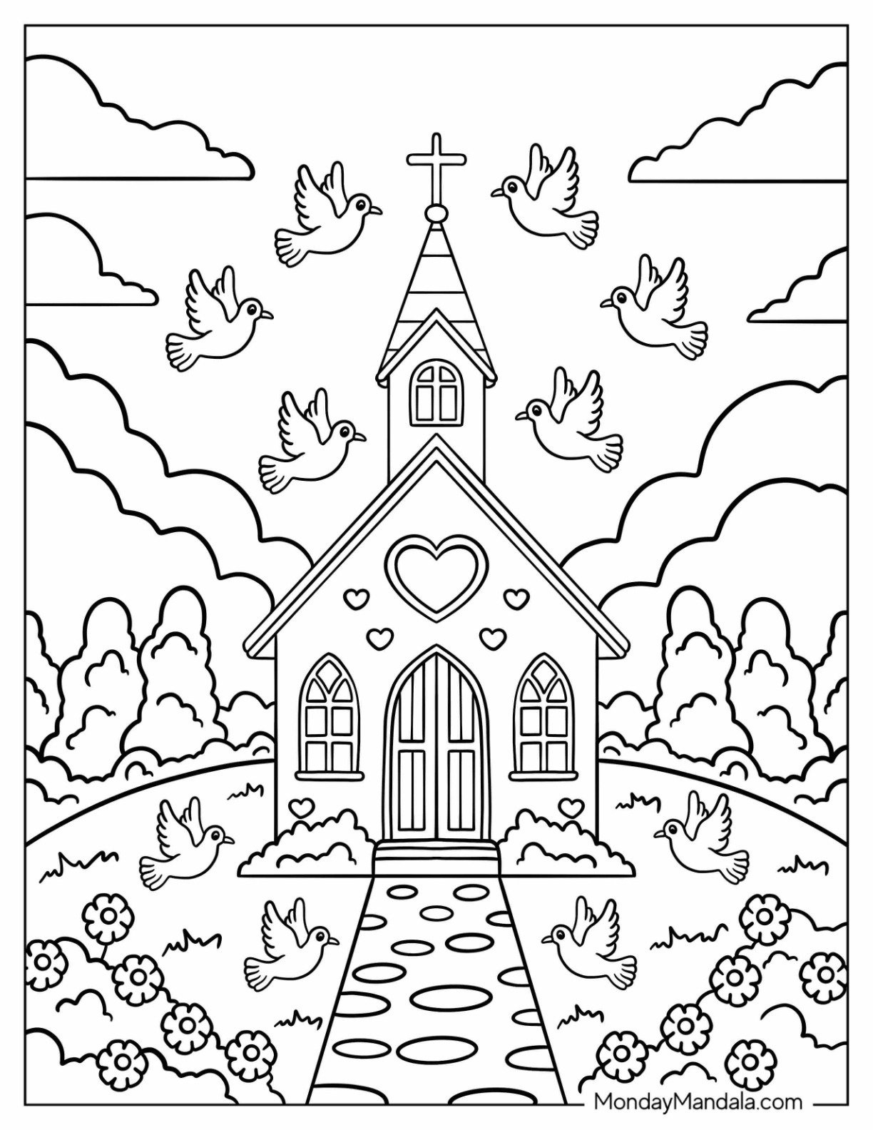 40 Church Coloring Pages (Free Pdf Printables) inside Free Printable Church Coloring Pages