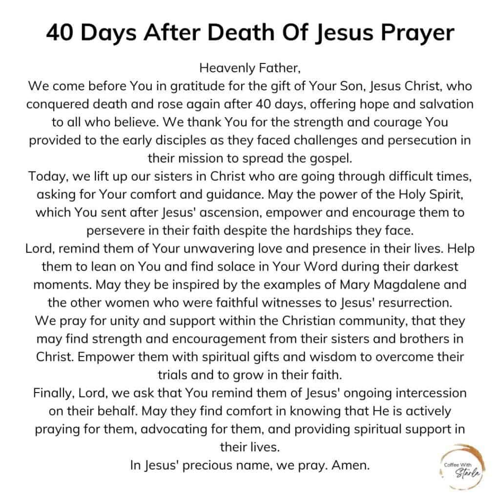 40 Days After Death - Jesus&amp;#039; Mission - Coffee With Starla within Free Printable 40 Days Prayer For the Faithful Departed