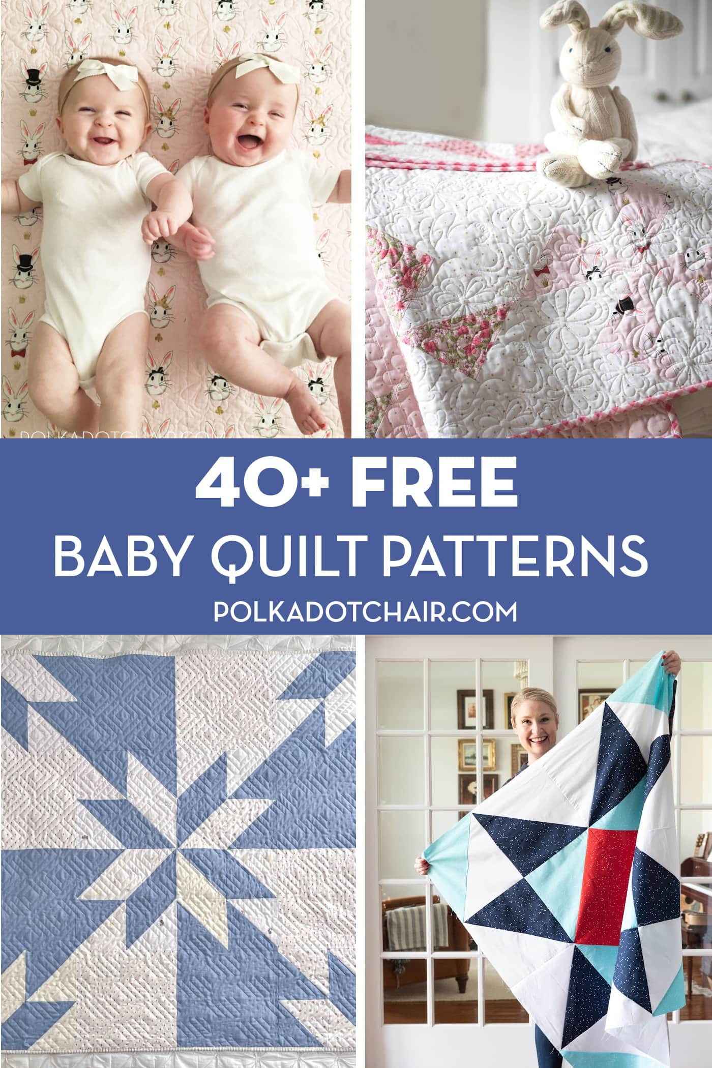 40+ Free Baby Quilt Patterns & Tutorials | Polka Dot Chair with Free Printable Baby Applique Patterns