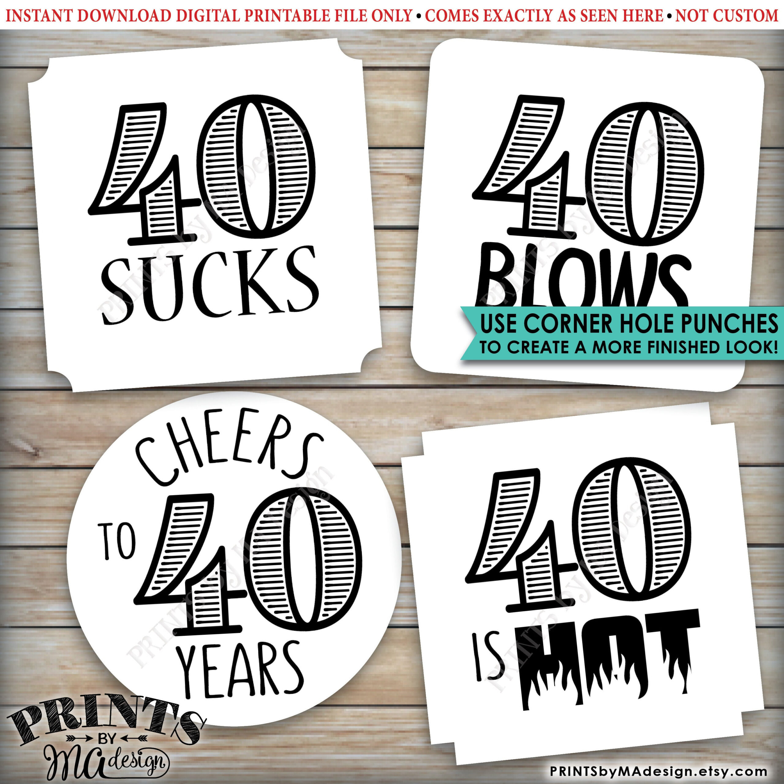 40Th Birthday Party Candy Signs, Candy Bar, 40 Sucks Blows Rocks regarding 40 Blows Free Printable