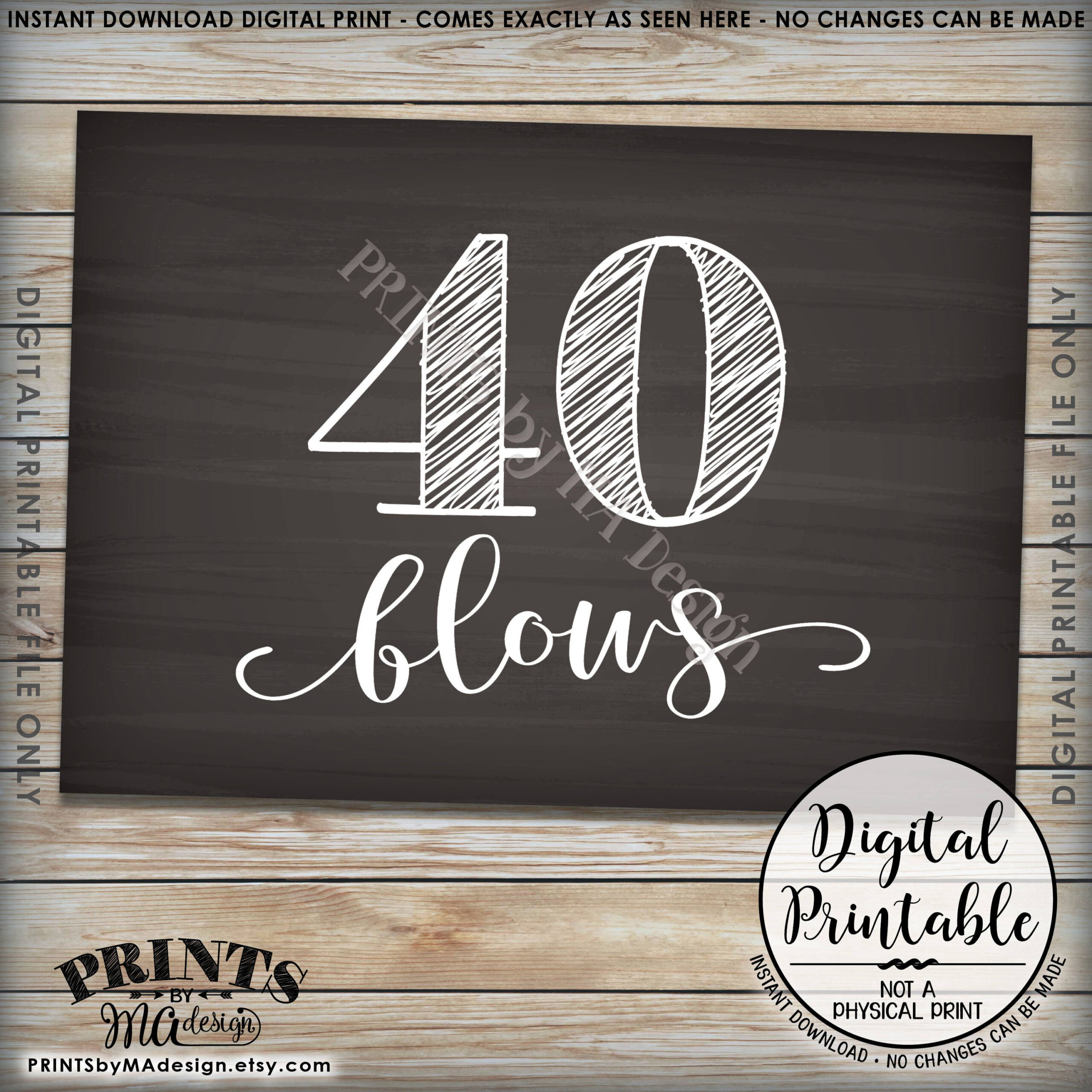 40Th Birthday Signs, 40 Sucks 40 Blows 40 Can Kiss It, Fortieth within 40 Blows Free Printable
