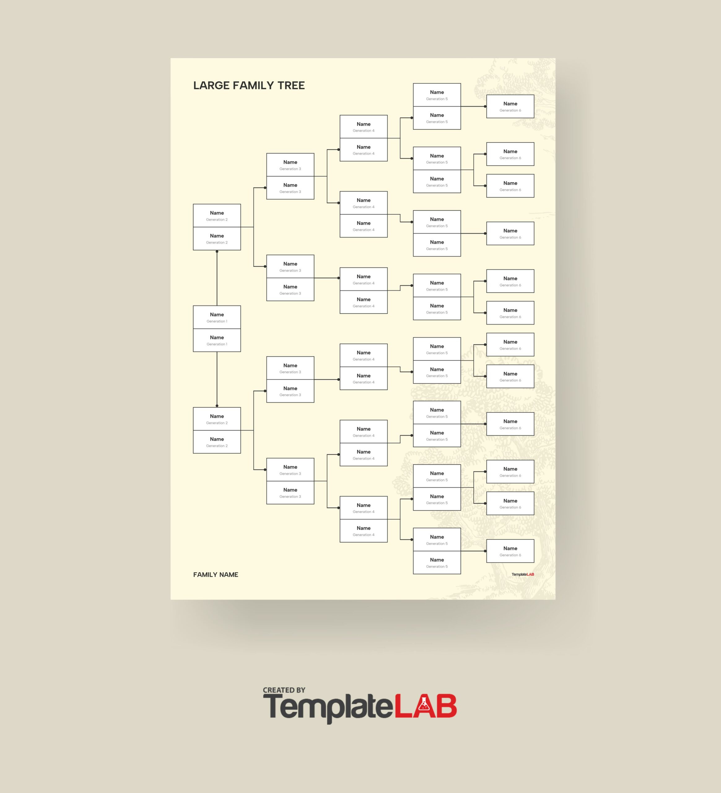 41 Free Family Tree Templates (Word, Excel, Pdf, Powerpoint) intended for Free Printable 5 Generation Family Tree