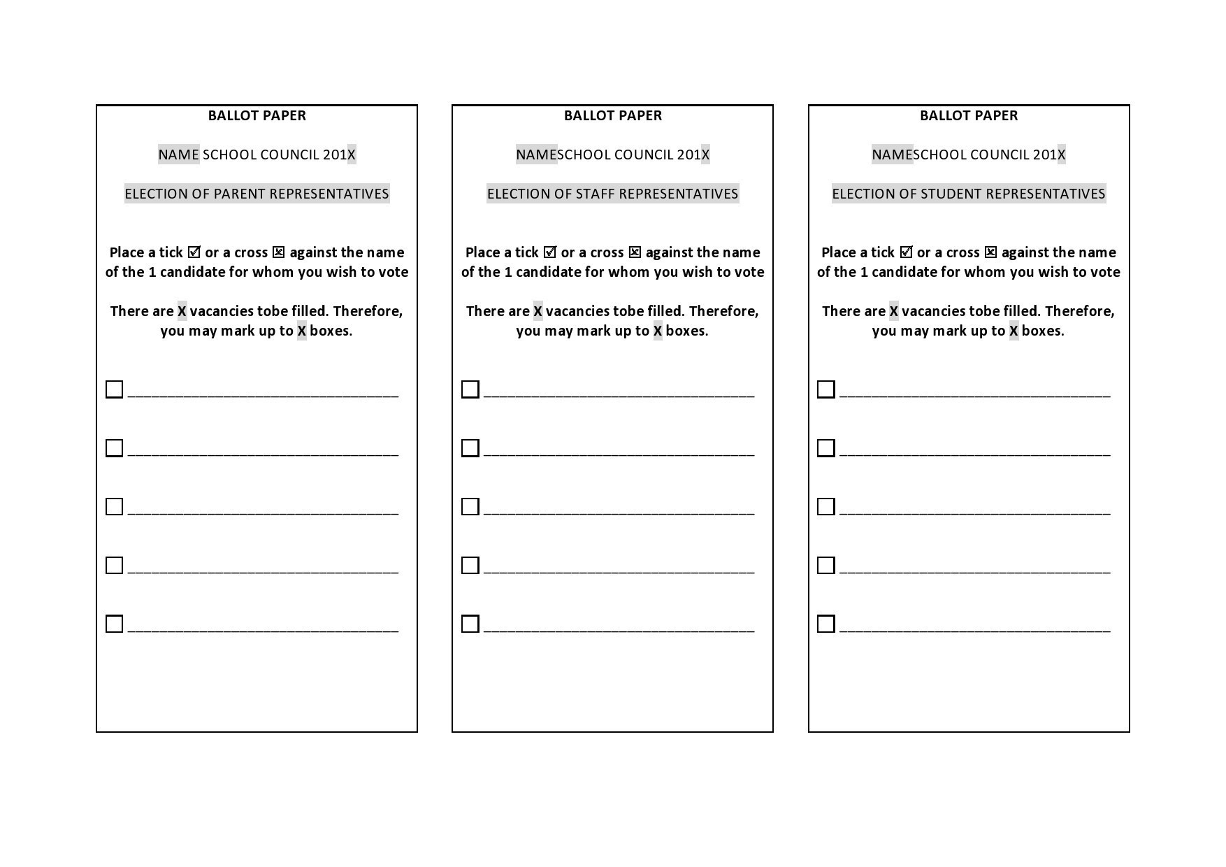 47 Free Voting Ballot Templates [Word, Pdf] ᐅ Templatelab in Free Editable Voting Ballot Template