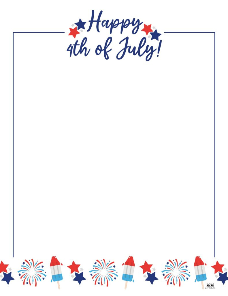 4Th Of July Borders & Frames - 20 Pages | Printabulls with Free Printable 4th of July Stationary