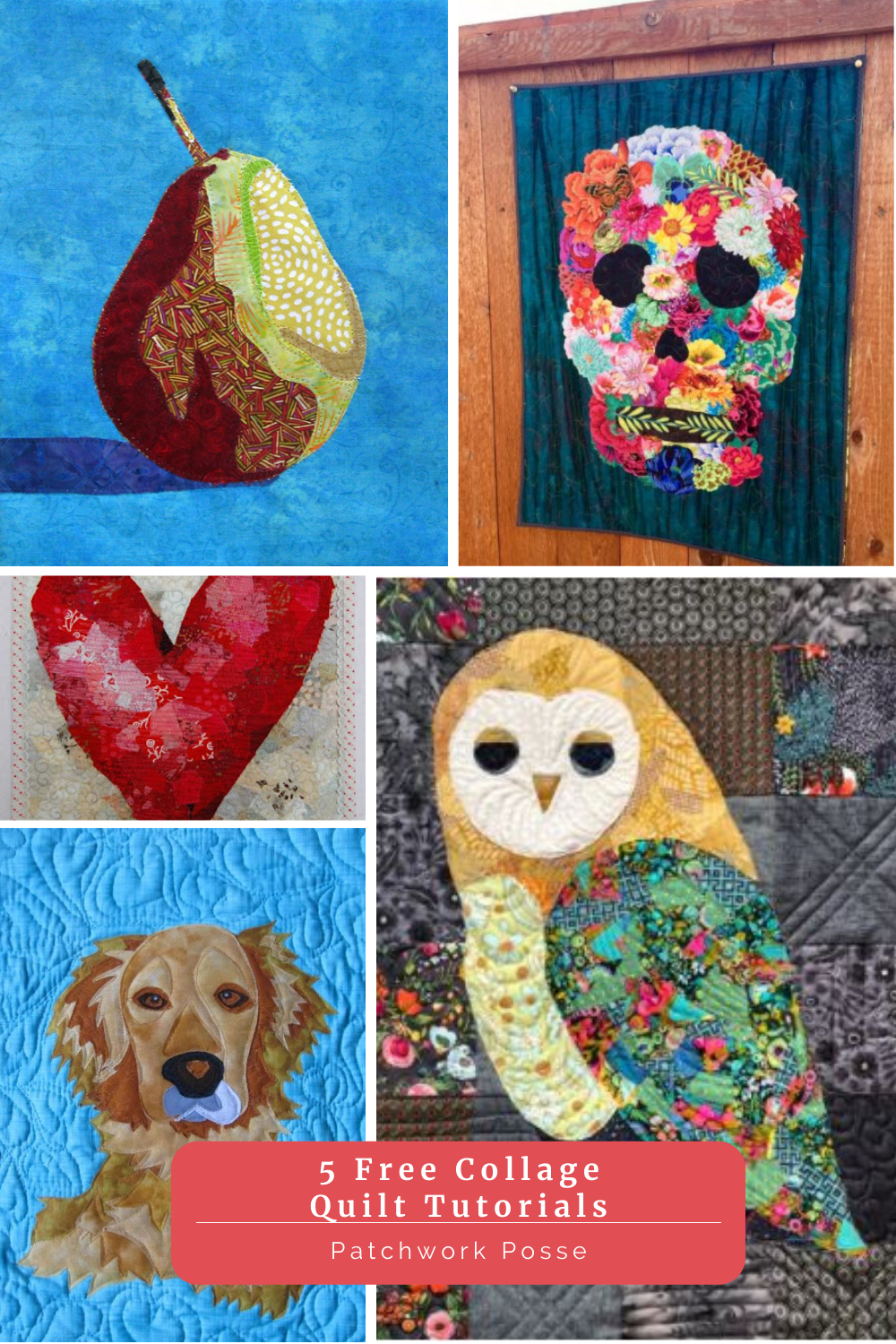 5 Fabric Collage Quilts - Free Patterns - Patchwork Posse regarding Printable Free Collage Quilt Patterns
