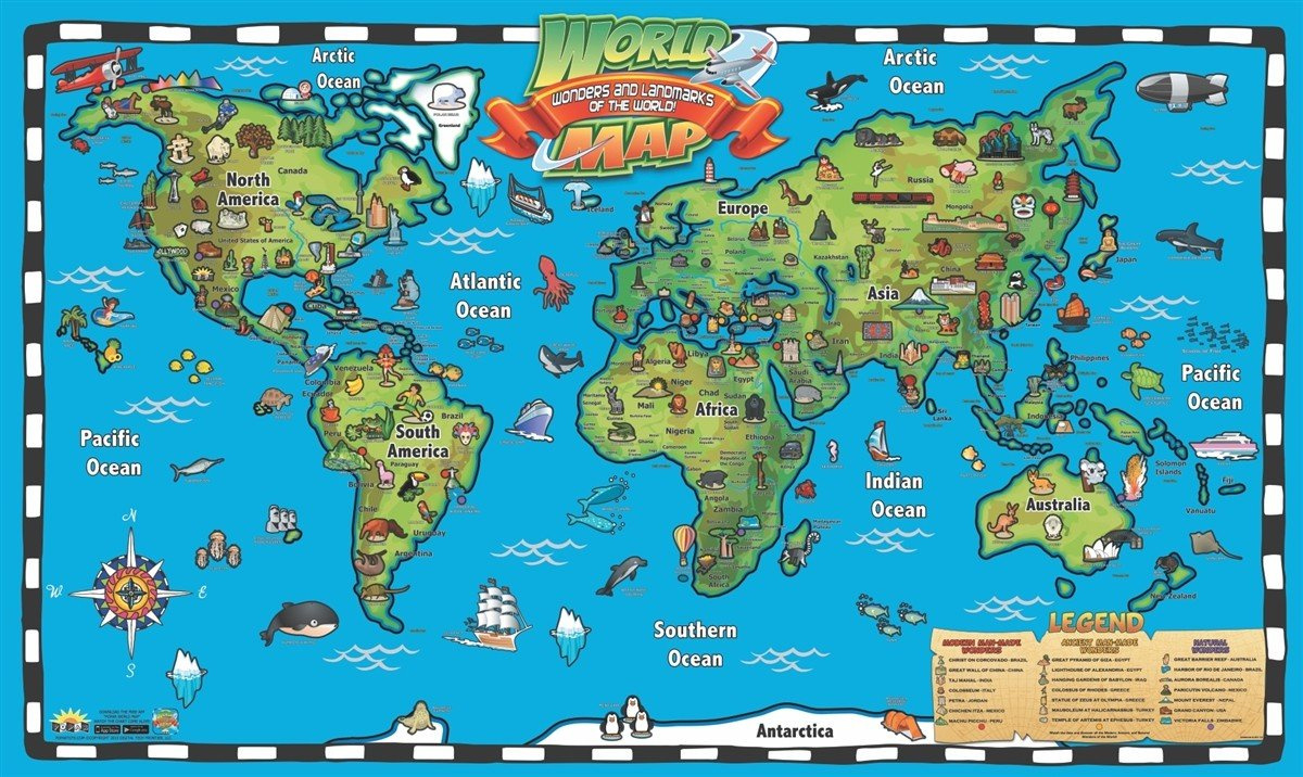5 Free Blank Interactive Printable World Map For Kids Pdf within Free Printable World Map For Kindergarten