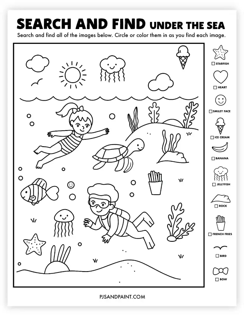 5 Free Printable Search And Find Activities - Pjs And Paint throughout Free Look And Find Printables