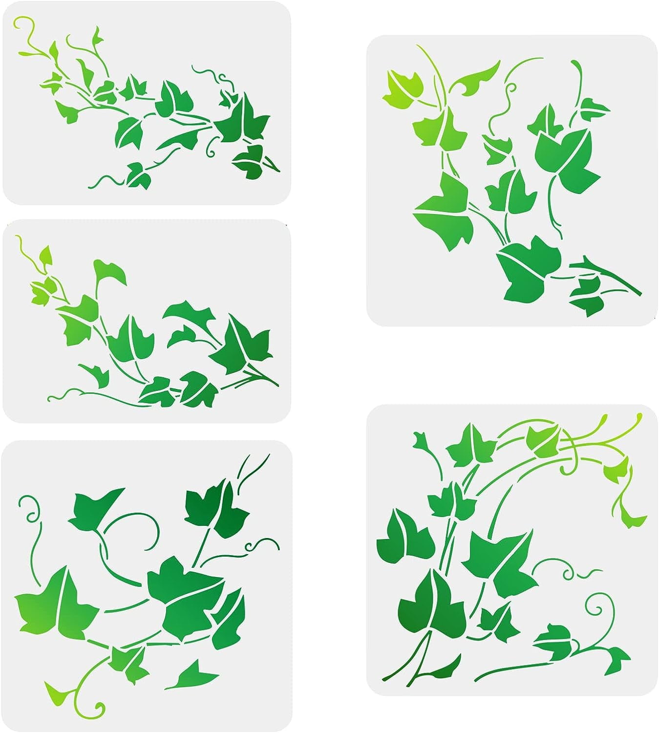 5 Pcs Ivy Stencil 2 Size Reusable Vine Drawing Stencil Diy Craft Ivy Pattern Painting Template Plastic Leaf Stencil For Home Decoration Plants Stencil within Free Printable Ivy Stencils