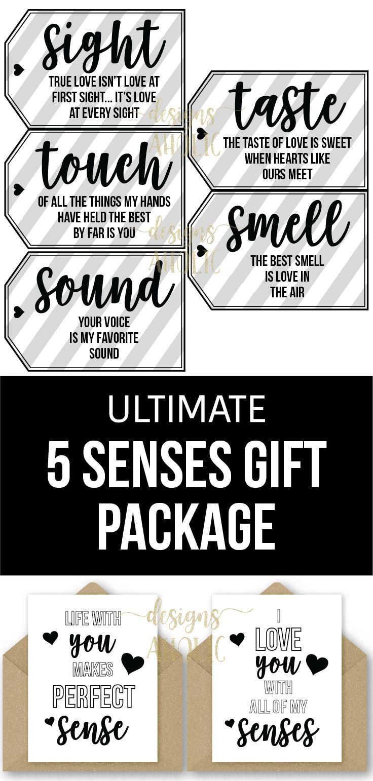 5 Senses Gift Tags, Cards &amp;amp; Ideas - Gift For Boyfriend, Girlfriend inside Five Senses Gift Tags Free Printables