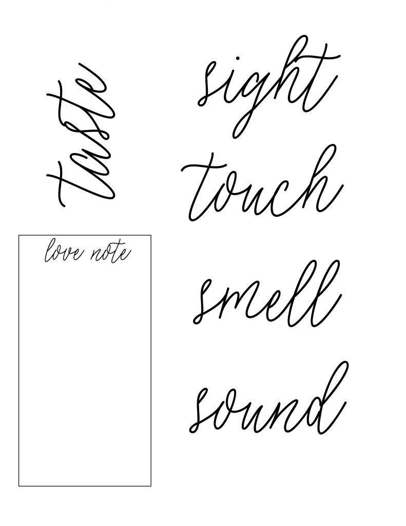 5 Senses Valentine Gift + Free Printable Tags – Canary Jane within 5 Senses Gift Tags Free Printable