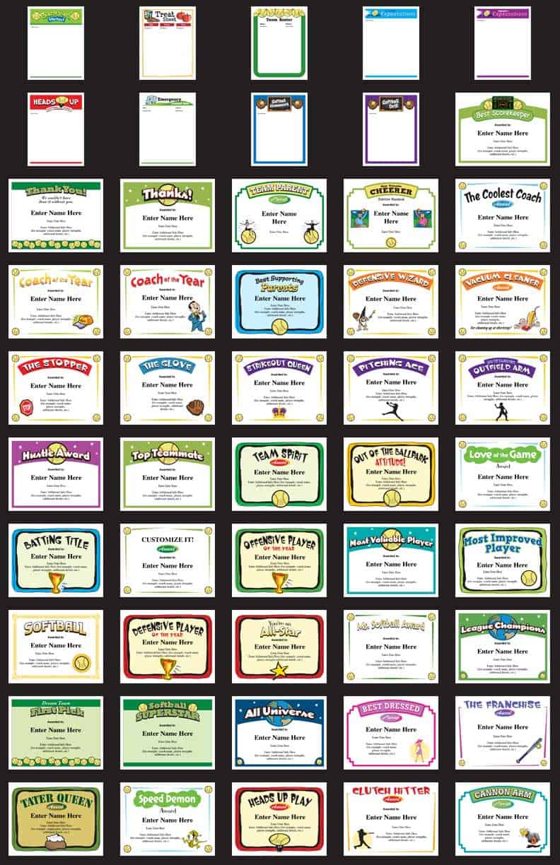 50 Editable Softball Award Certificates And Coaching Forms intended for Free Printable Softball Certificates