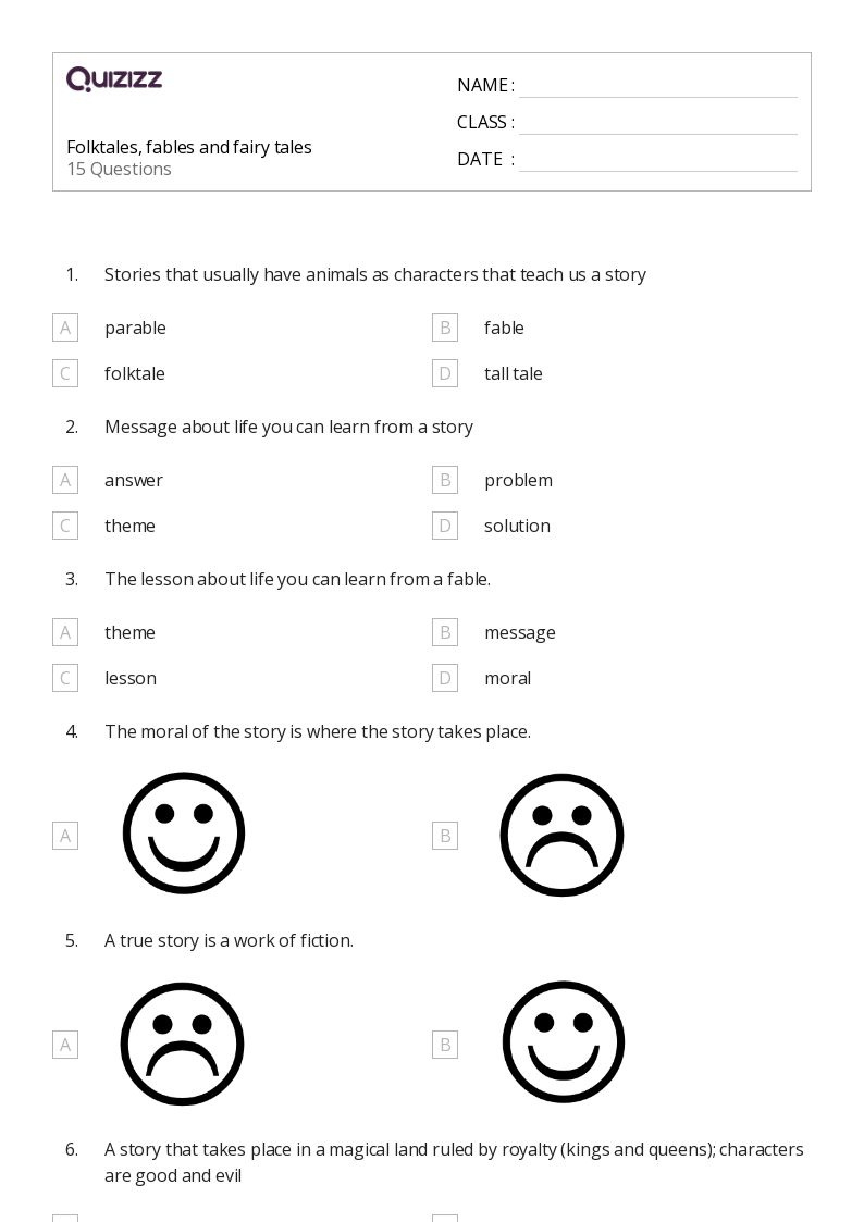 50+ Folktales Worksheets For 2Nd Grade On Quizizz | Free regarding Free Printable Folktales