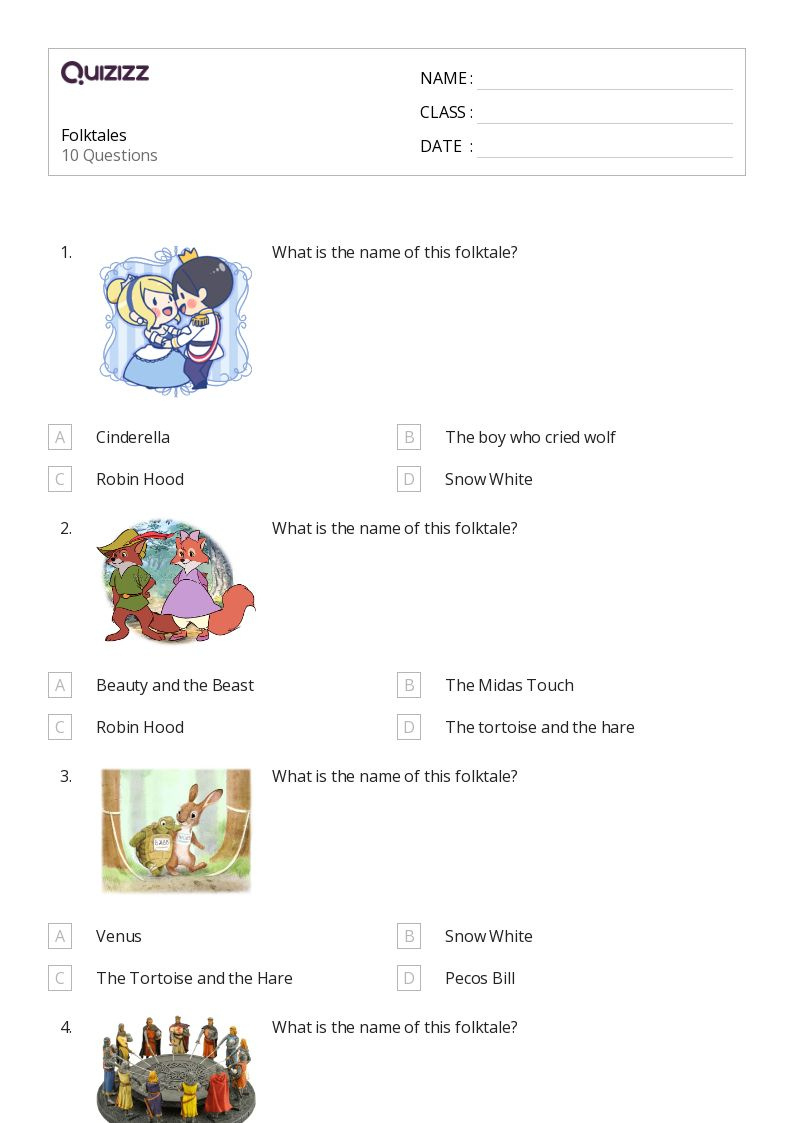 50+ Folktales Worksheets For 5Th Year On Quizizz | Free inside Free Printable Folktales