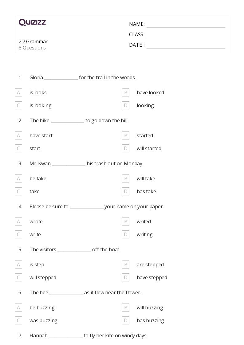 50+ Grammar Worksheets For 3Rd Grade On Quizizz | Free &amp;amp; Printable for Free Grammar Quizzes Printable