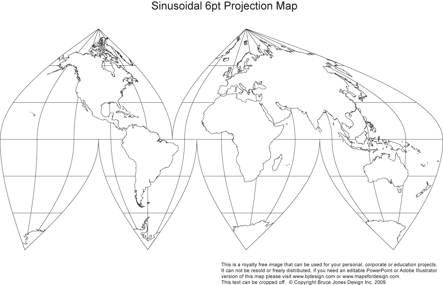 6-Point Projection Map with Free Printable Globe Template
