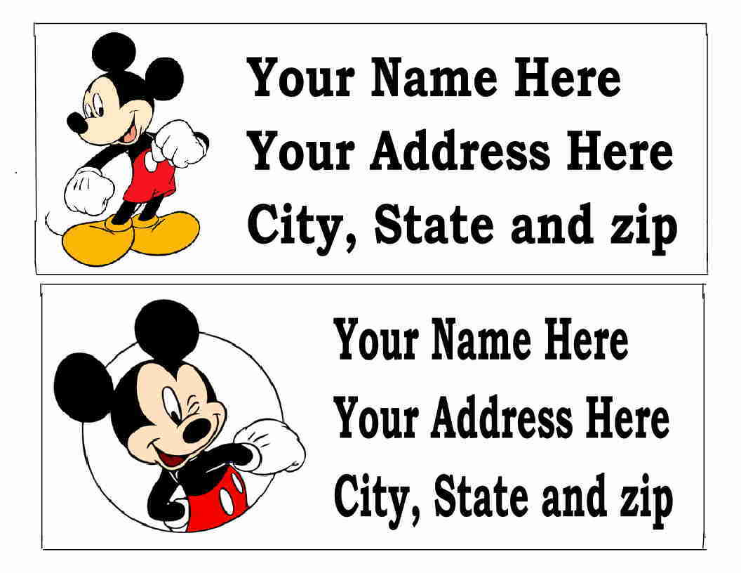 60 Mickey Mouse Disney Return Address Labels. Many Choices | Ebay inside Free Printable Disney Address Labels
