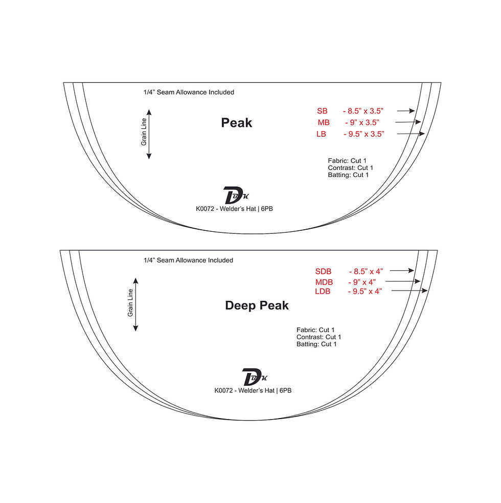 6Pb Welding Cap Pattern | 6 5/8&amp;quot; | Dbk Welding Caps in Printable 6 Panel Welding Cap Pattern Free