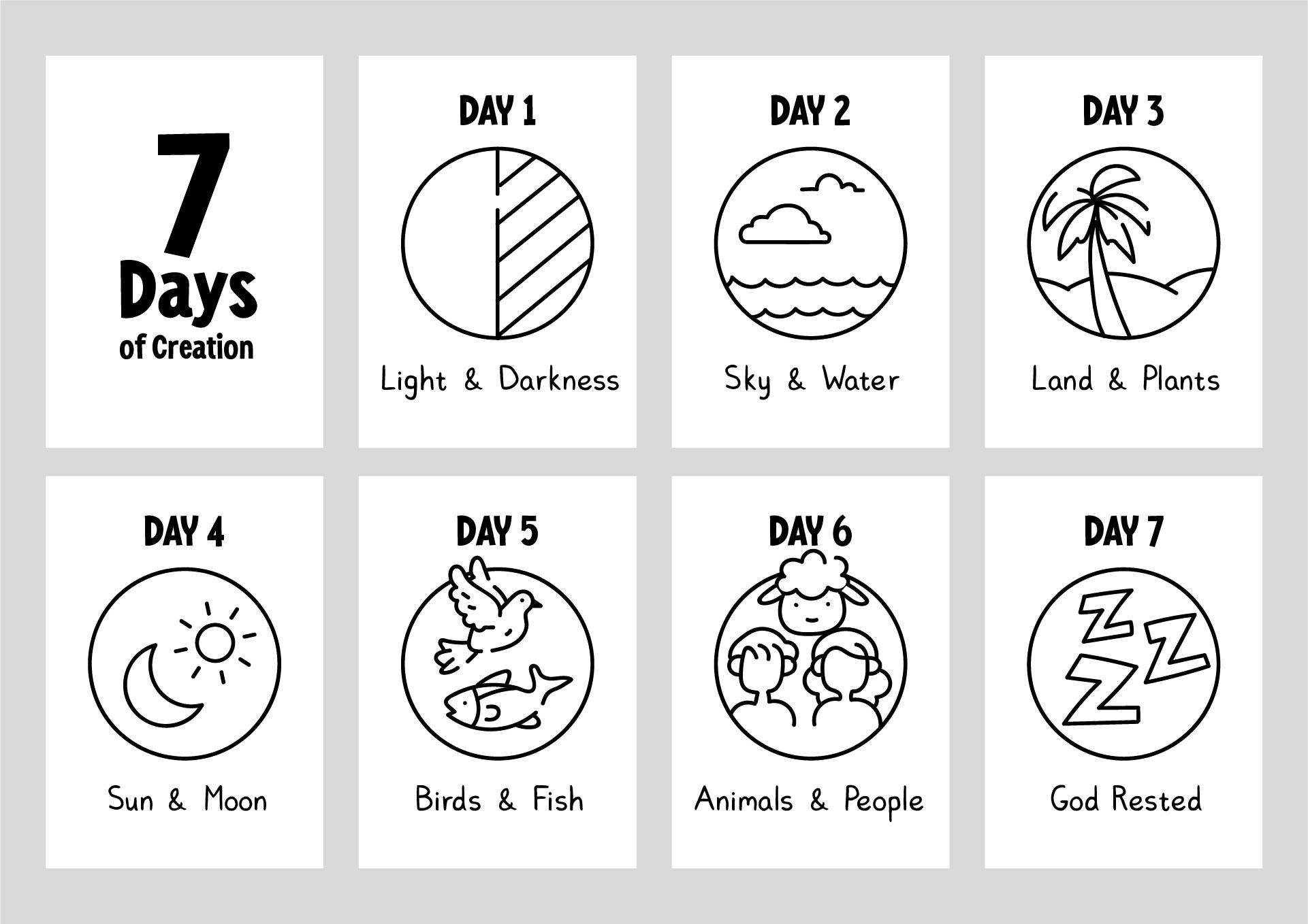 7 Days Of Creation - 10 Free Pdf Printables | Printablee pertaining to Days Of Creation Printables Free
