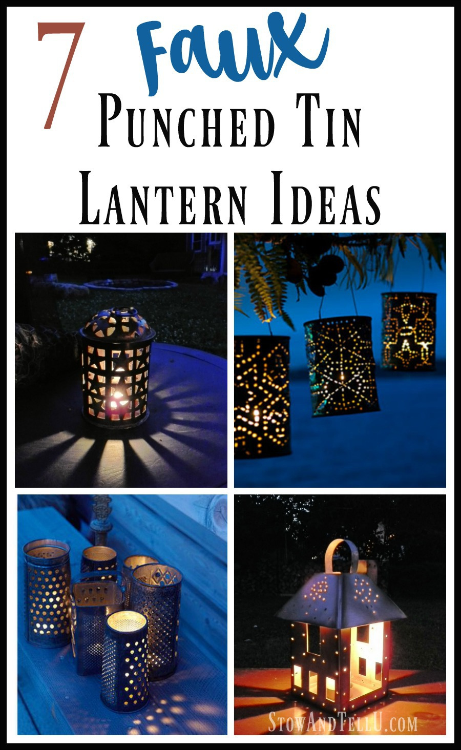 7 Diy Faux Punched Tin Lantern Ideas - Stowandtellu inside Free Printable Tin Can Lanterns Patterns
