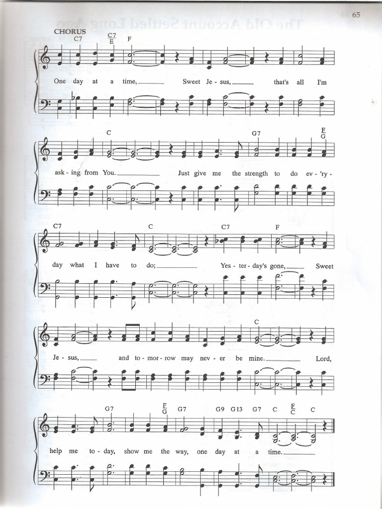 73 - One Day At A Time | Pdf - Worksheets Library with Free Printable Sheet Music One Day at a Time