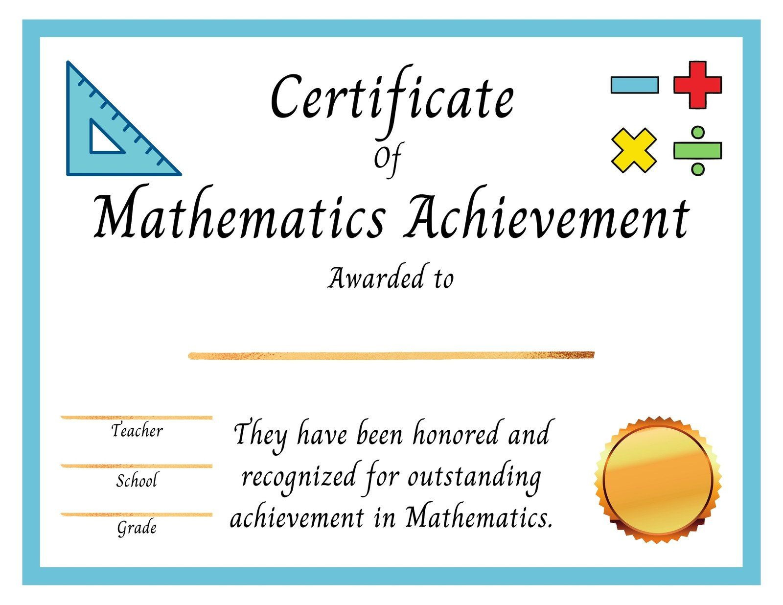 74 Awards Certificate Ideas To Save Today | Award Certificate for Free Printable Math Certificates