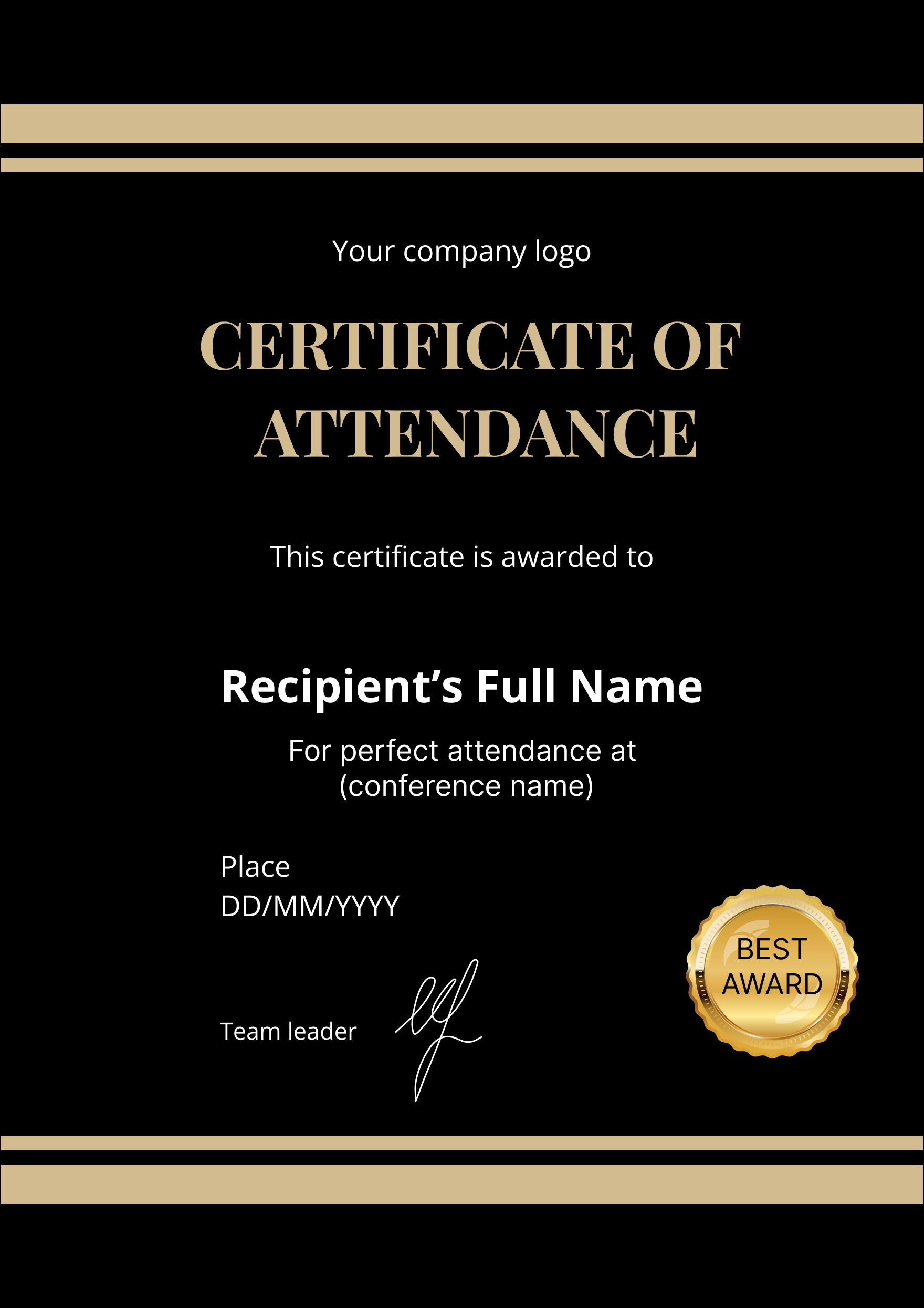 8 Free Attendance Certificate Templates | Virtualbadge.io throughout Free Printable Perfect Attendance Certificates