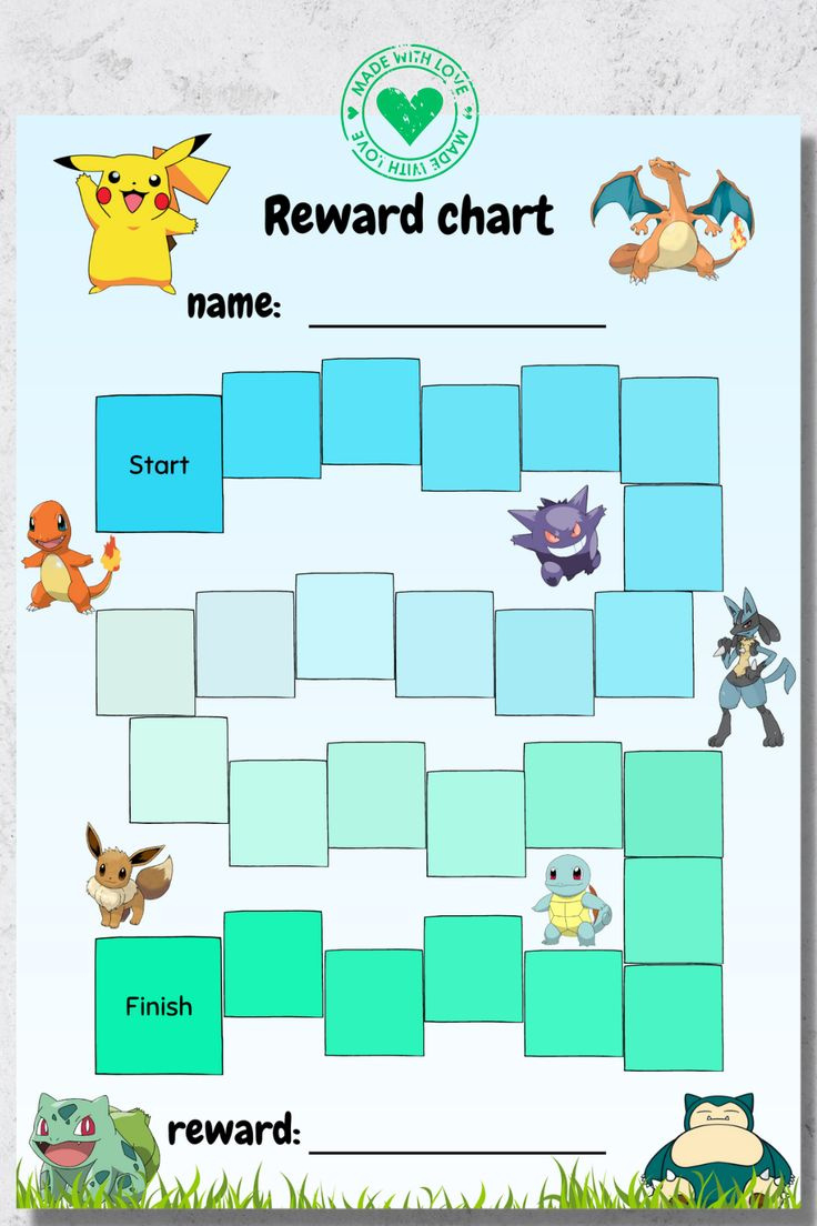 8 Reward Chart Kids Ideas In 2025 | Reward Chart Kids, Reward with Free Printable Pokemon Behavior Charts