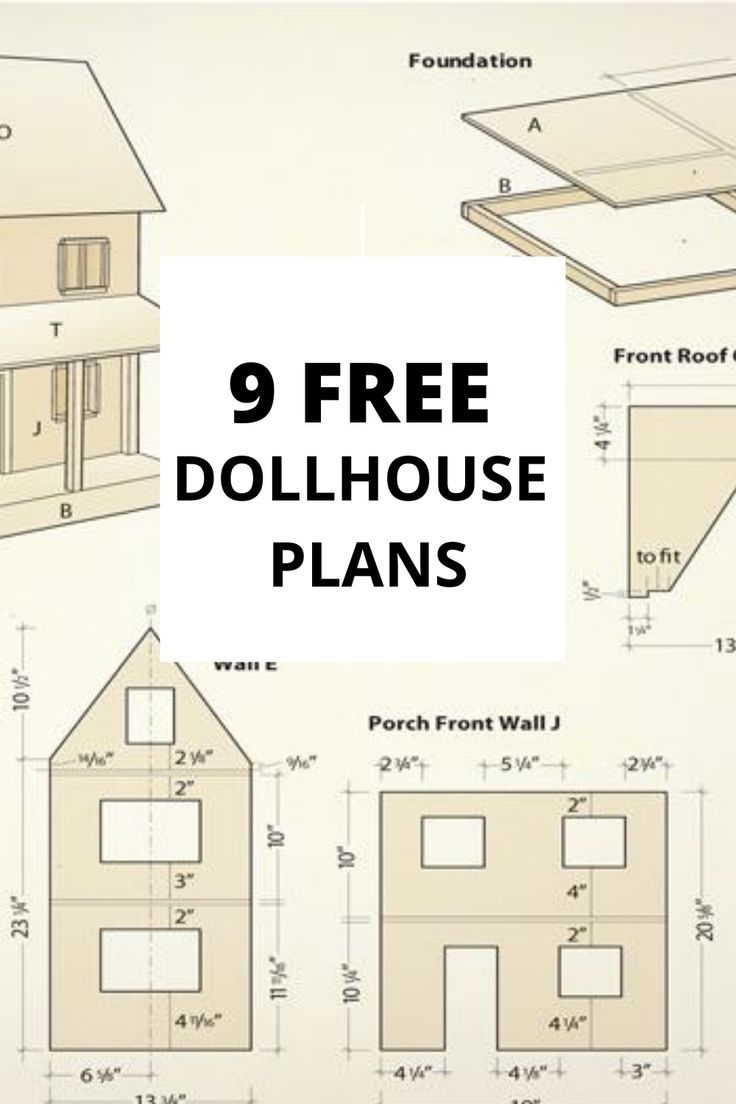 9 Free Dollhouse Plans with Printable Free Dollhouse Plans