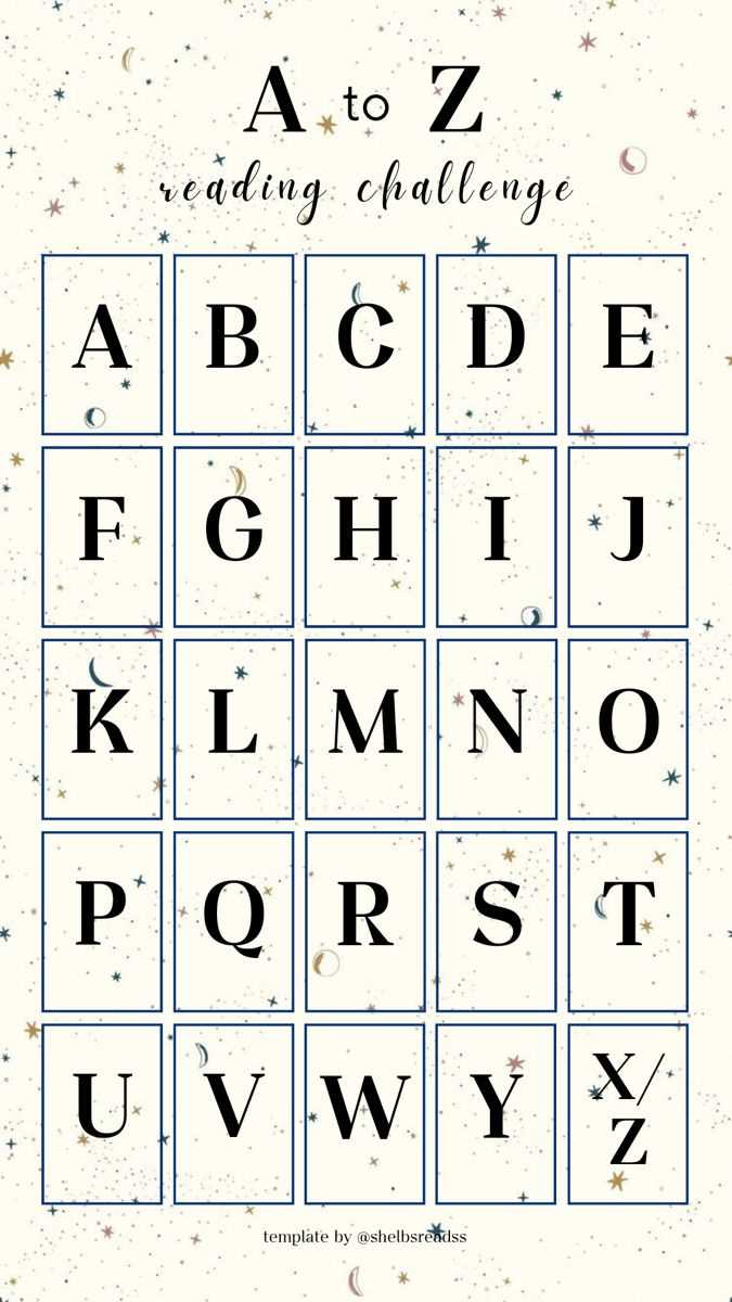 A To Z Reading Challenge Template intended for Reading A to Z Free Printable Books