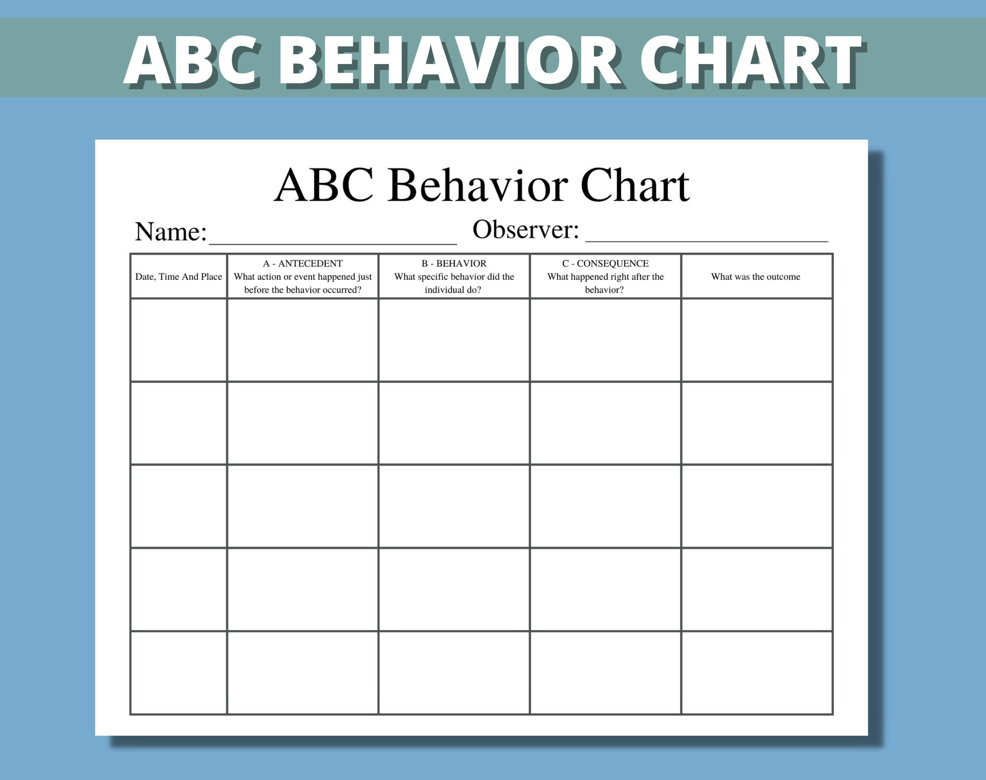 Abc Behavior Chart Printable For Kids, Parents, Classroom, Abc inside Free Printable ABC Behavior Chart
