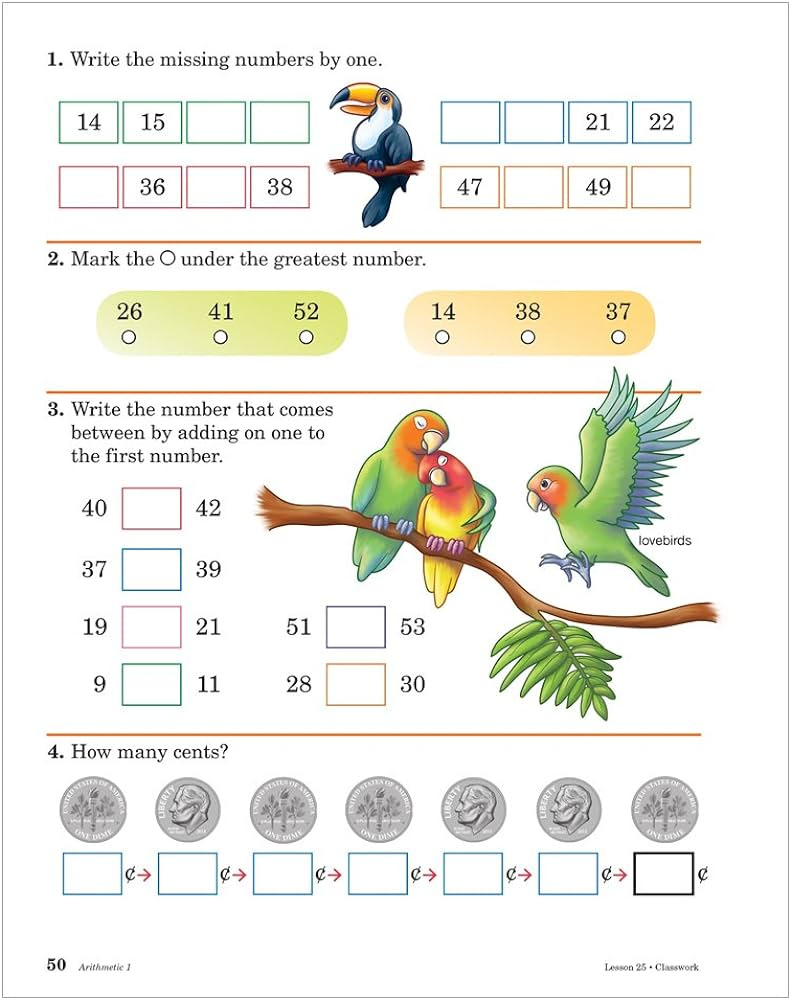 Abeka Arithmetic 1 1St Grade 1 Mathematics Student Work Text intended for Abeka Free Printables
