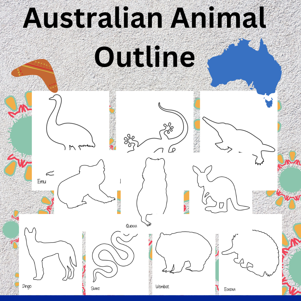 Aboriginal Australian Animals Outline | Madeteachers pertaining to Australian Animals Printables Free