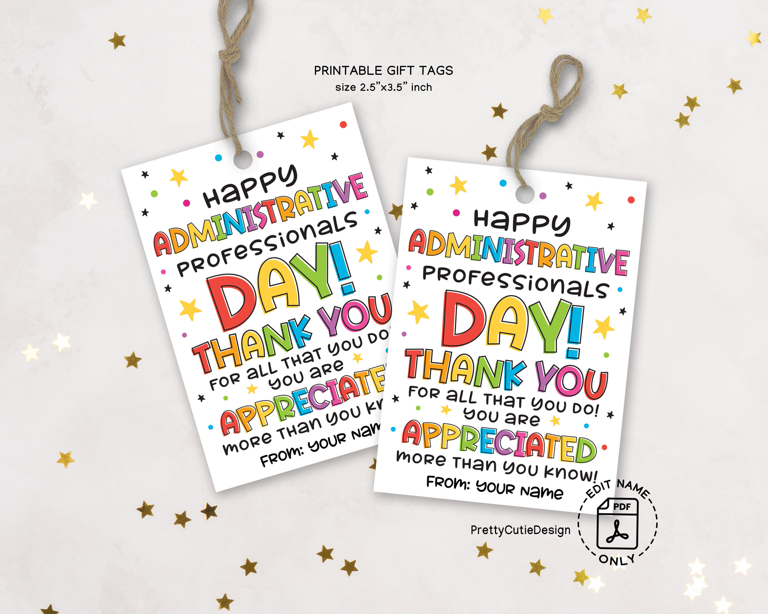Admin Professionals Printable Gift Tags, Administrative for Free Administrative Assistant Day Cards Printable