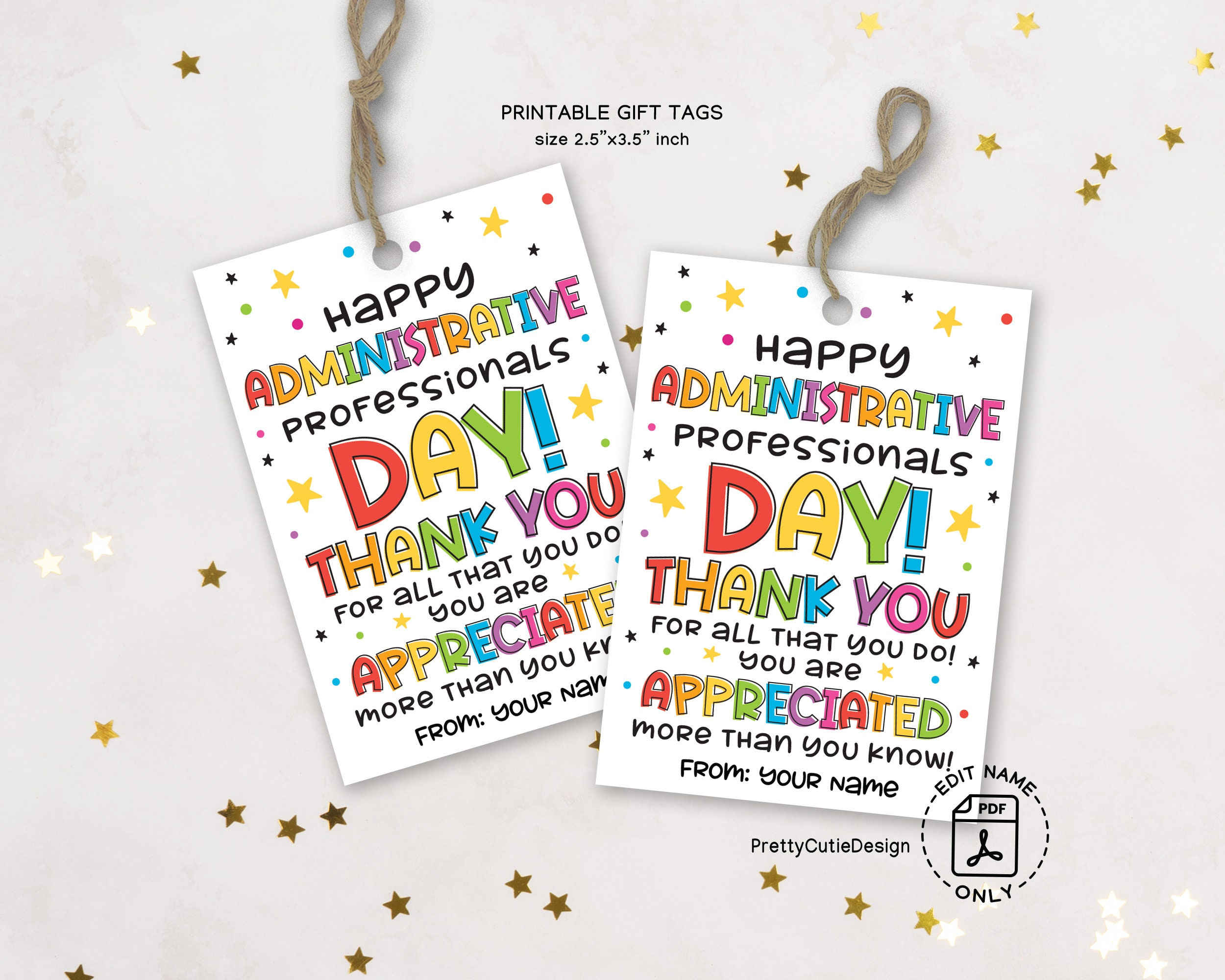 Admin Professionals Printable Gift Tags, Administrative within Free Printable Administrative Professionals Day Greeting Cards