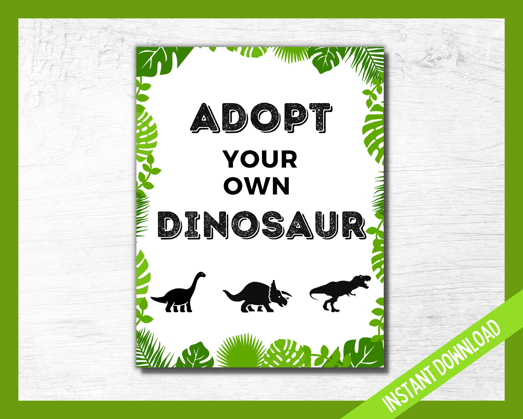 Adopt A Dinosaur Sign in Adopt a Dinosaur Sign Free Printable