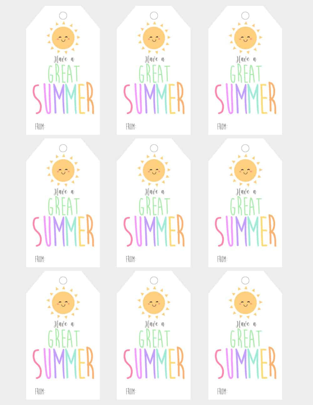 Adorable Have A Great Summer Free Printable Tags in Have a Cool Summer Free Printable Tags