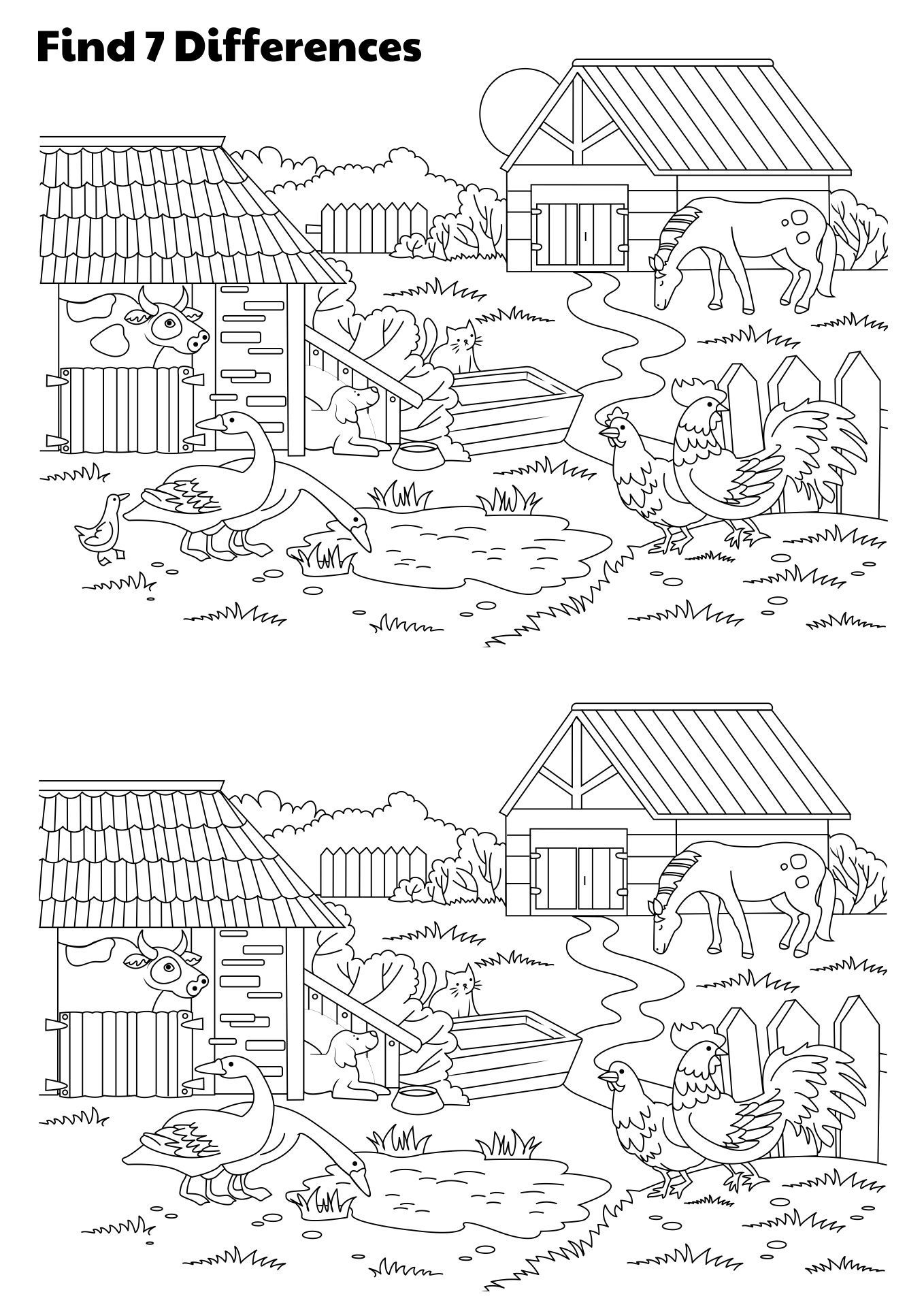 Adult Find The Difference - 10 Free Pdf Printables | Printablee with regard to Free Printable Spot the Difference Puzzles For Adults
