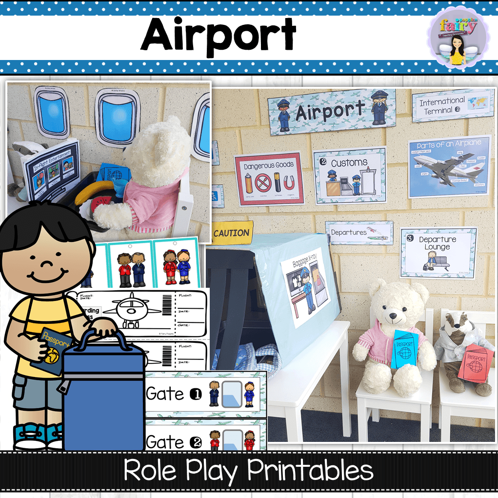 Airport Dramatic Play Center - Fairy Poppins with Free Airport Role Play Printables