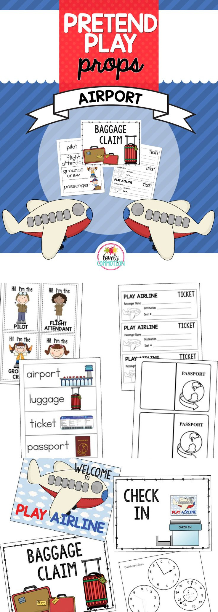Airport Dramatic Play Center For Preschool in Free Airport Role Play Printables