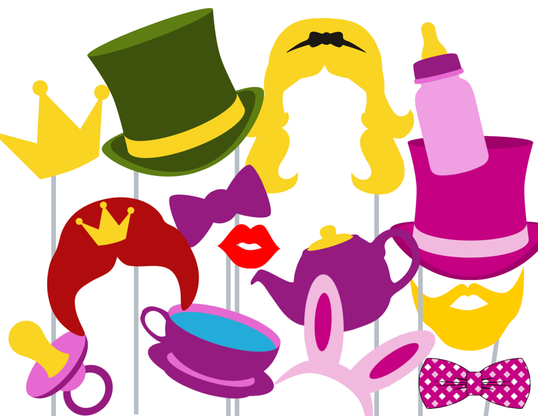 Alice In Wonderland Photo Booth Props, Mad Hatter Photobooth - Magical Printable for Free Alice in Wonderland Photo Booth Printables