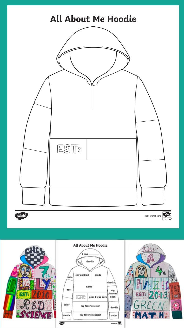 All About Me Hoodie Activity with Academic Hood Printable Pattern