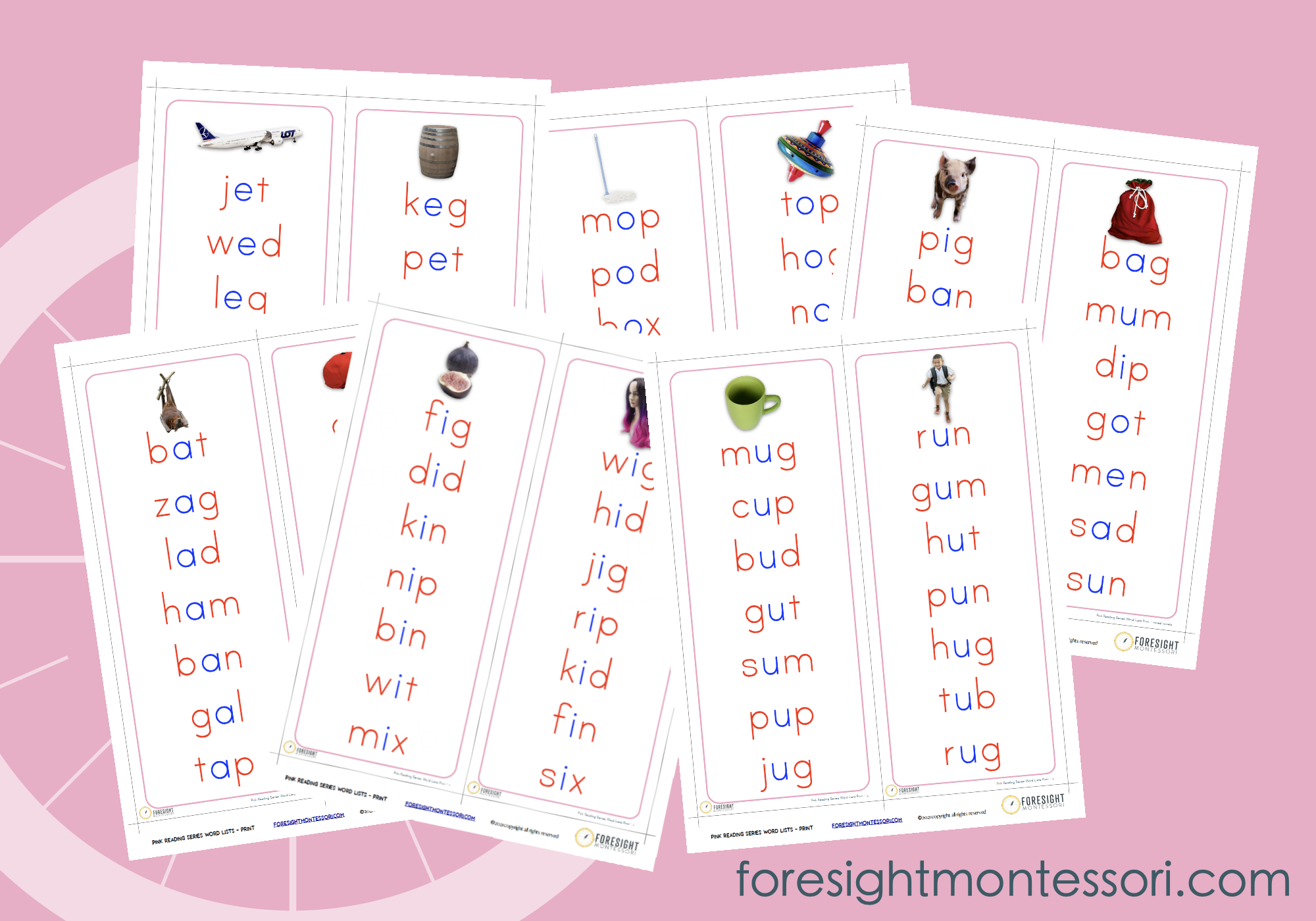 All About The Montessori Pink Reading Series — The Helpful Garden for Free Montessori Pink Series Printable