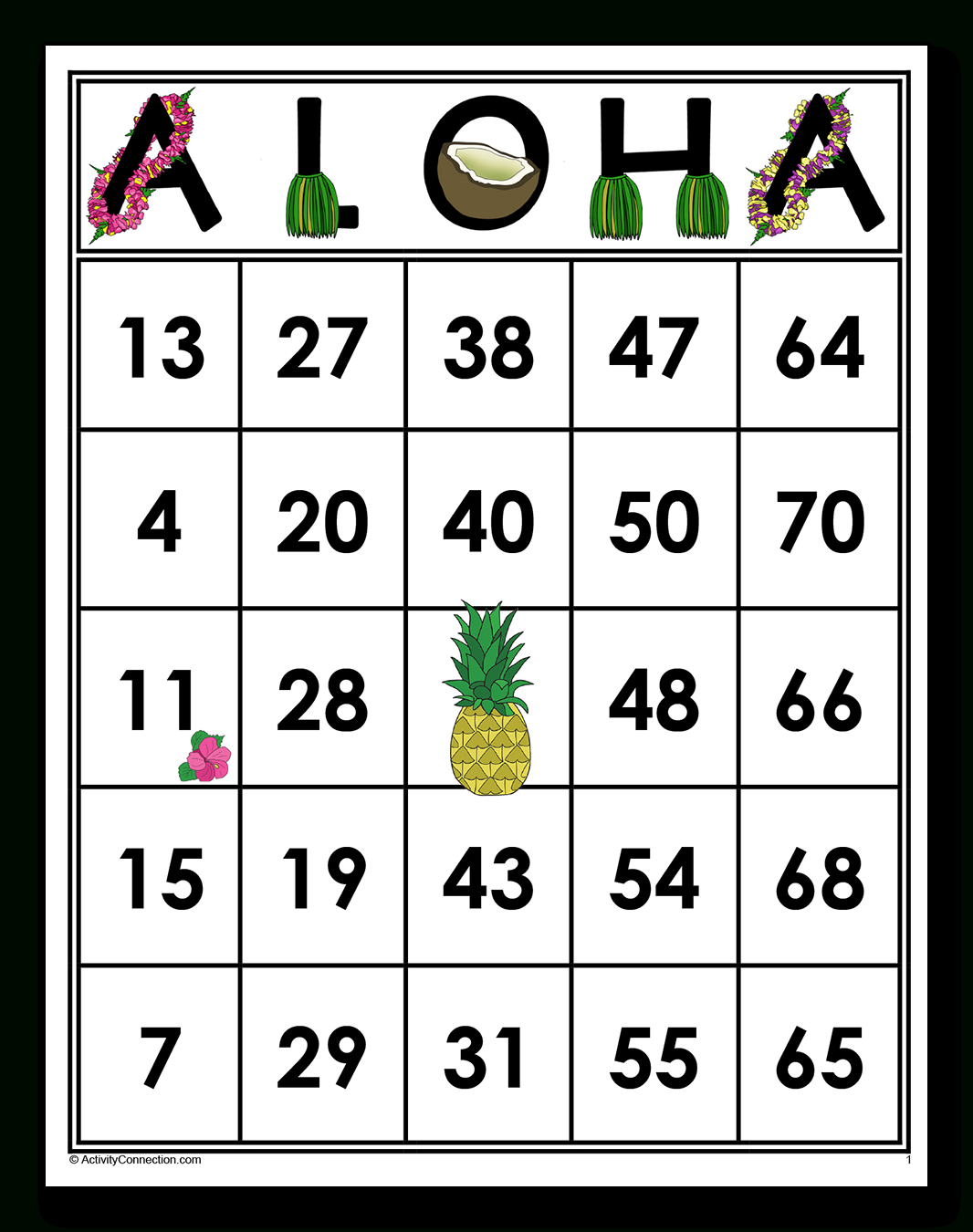 Aloha Bingo Cards (Printable) - Activity Connection intended for Free Printable Hawaiian Bingo Cards