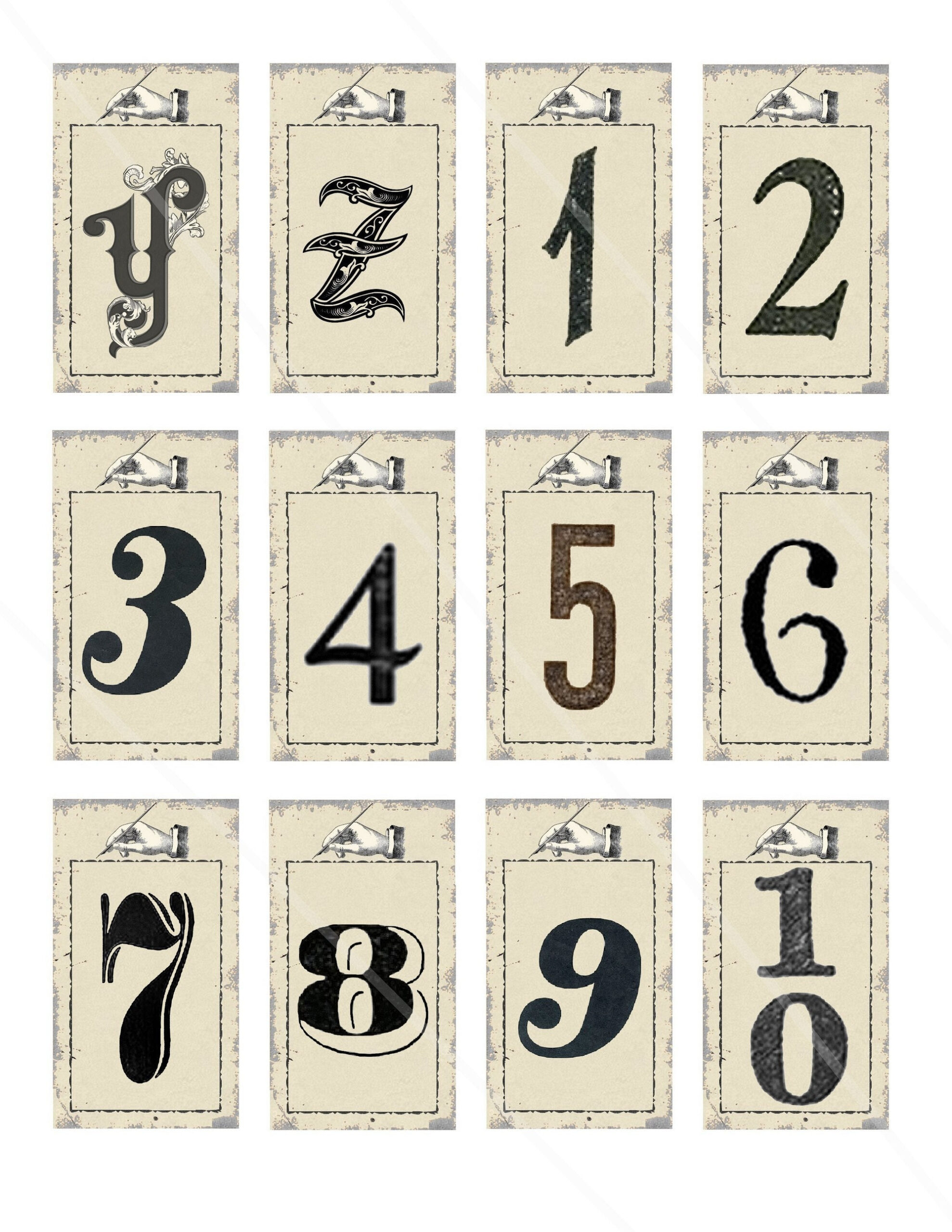 Alpha Tags, Letters And Numbers Junk Journal, Industrial Alphabet intended for Free Printable Vintage Number Stencils