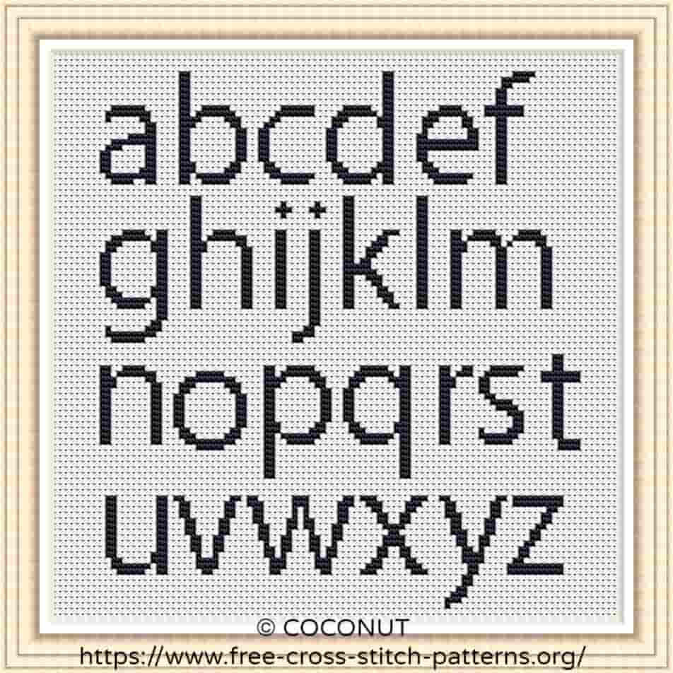 Alphabet #1 Lowercase, Free And Easy Printable Cross Stitch Pattern throughout Free Printable Cross Stitch Block Alphabet Patterns