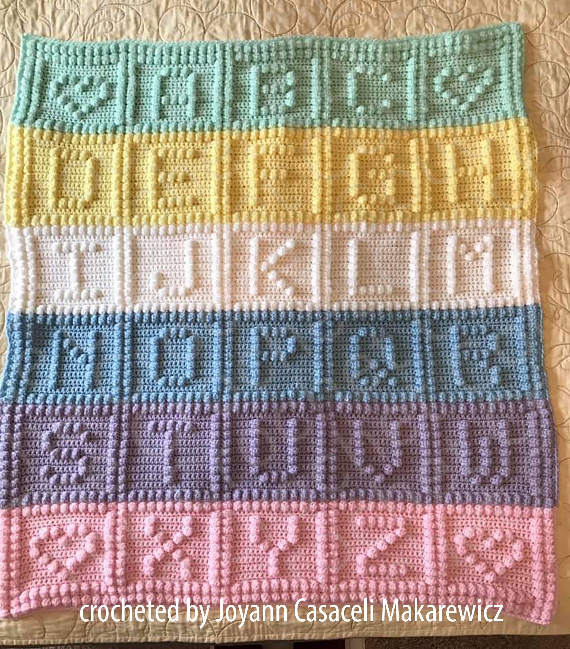 Alphabet Baby Afghan Bobble Stitch Crochet Pattern, Written Row inside Printable Alphabet Free Crochet Bobble Stitch Letter Patterns