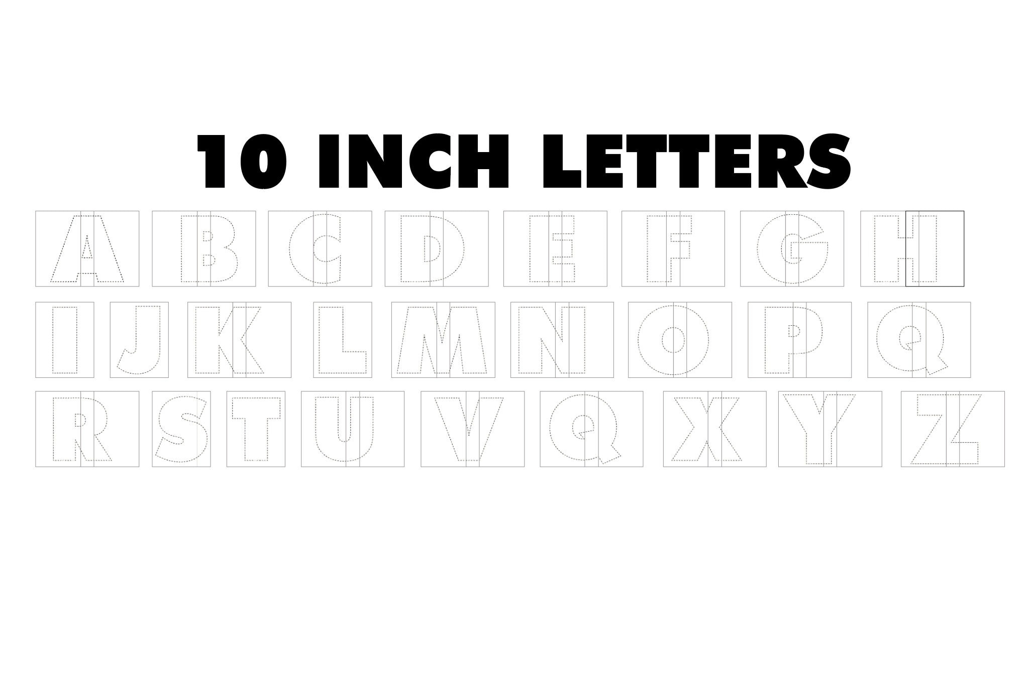 Alphabet Letters 10 Inch Tall- String Art Template - Etsy regarding Printable 10 Inch Letter Stencils