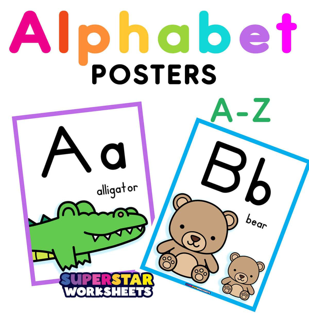 Alphabet Posters - Superstar Worksheets pertaining to Free Printable Alphabet Letters For Classroom Display