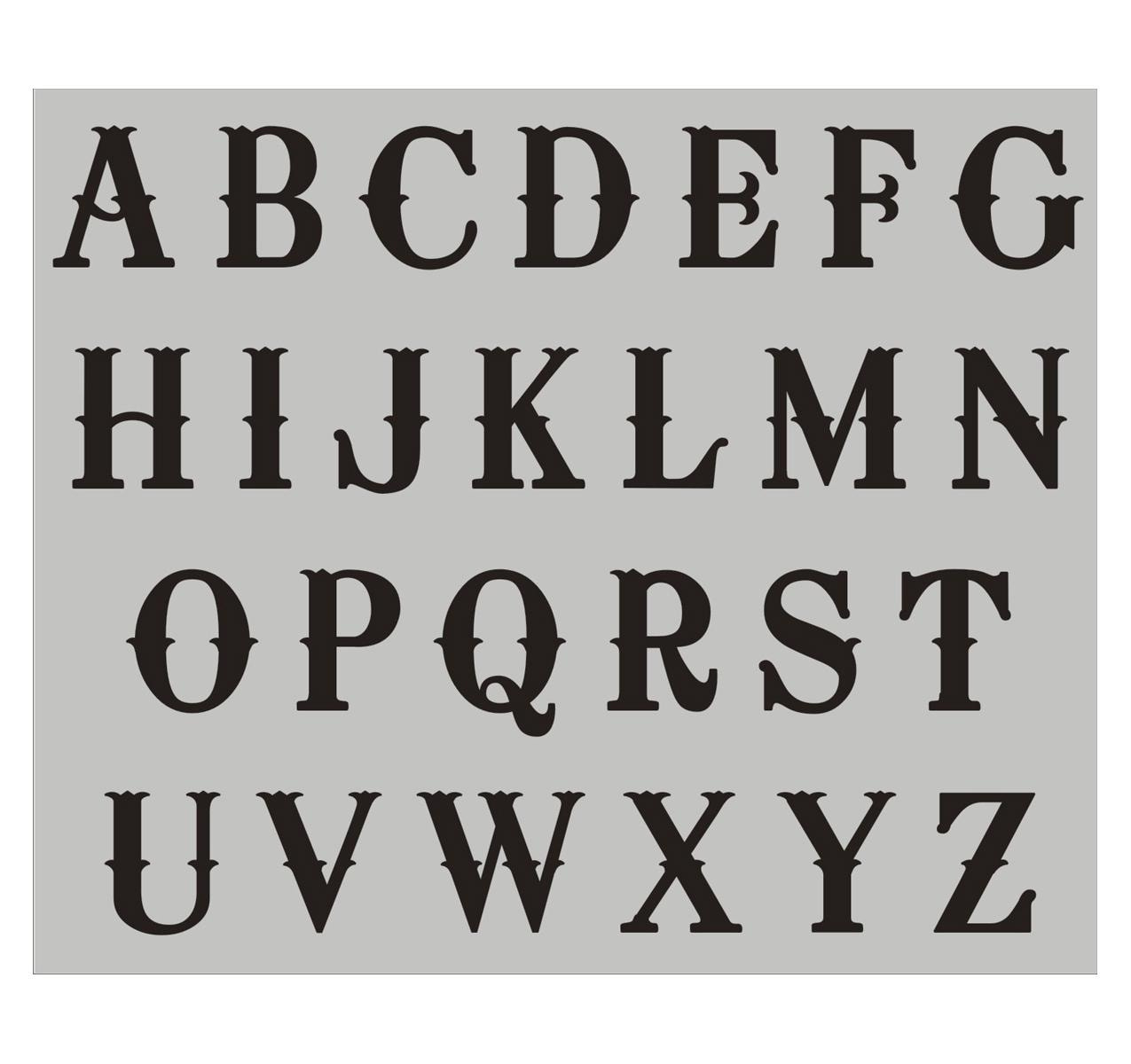 Alphabet Stencil - Western Letters - Alphabet For Painting - Letter Stencils - Upper Case Alphabet - Painting - Reusable 024Ok - 7 Sizes throughout Printable Western Letter Stencils